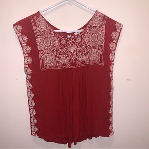 Cute red patterned blouse